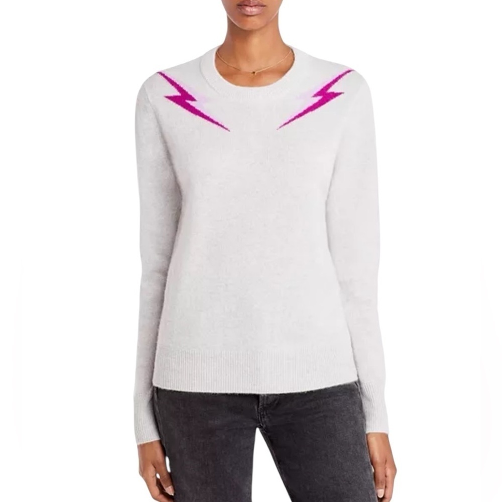AQUA - Cashmere Lightning Bolt Sweater 100% Cashmere Sz S
